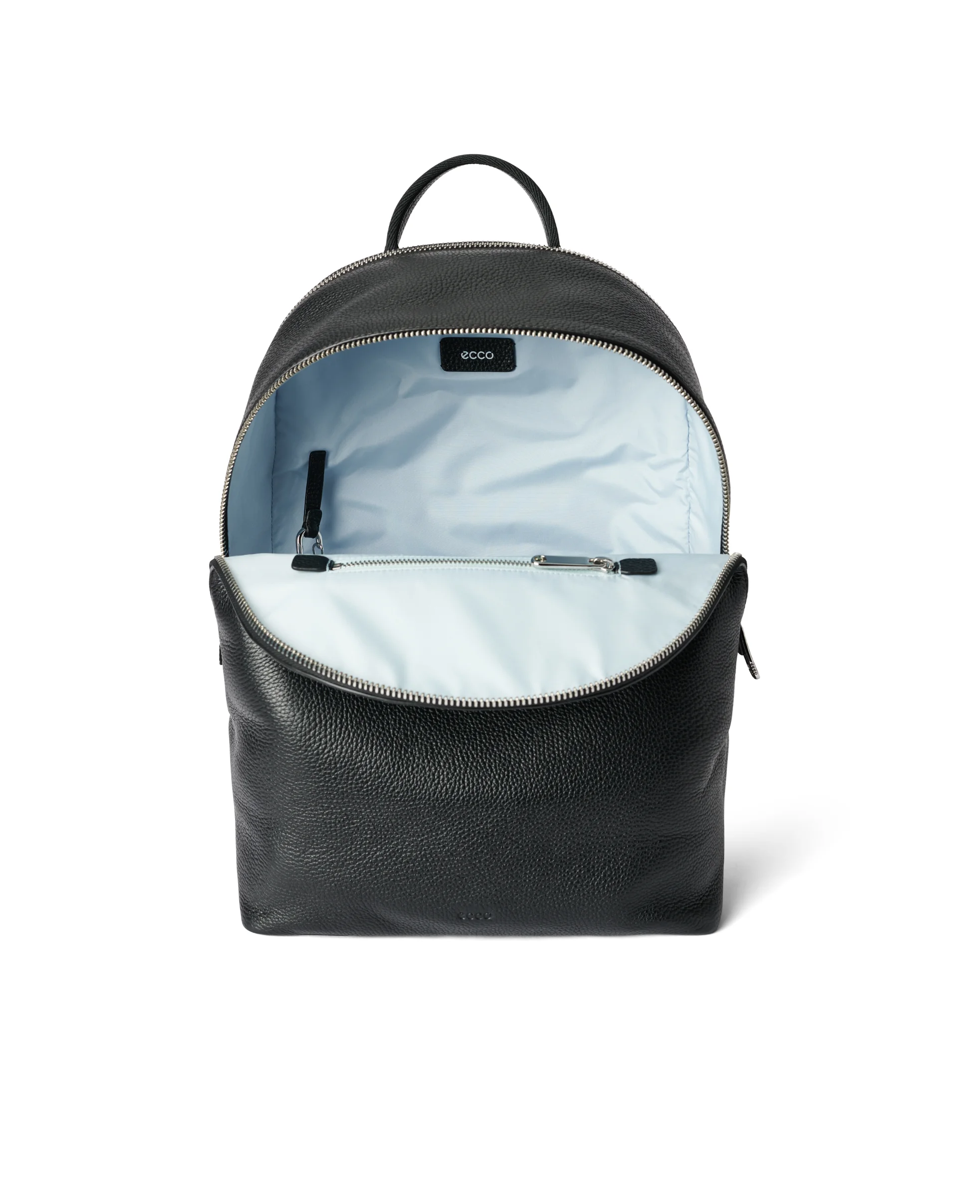 ECCO Round Pack Rucksack aus Leder Schwarz 43X30X17 cm
