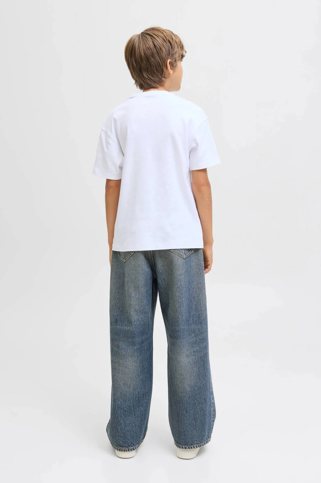 JACK & JONES JUNIOR high waist wide leg jeans medium blue denim