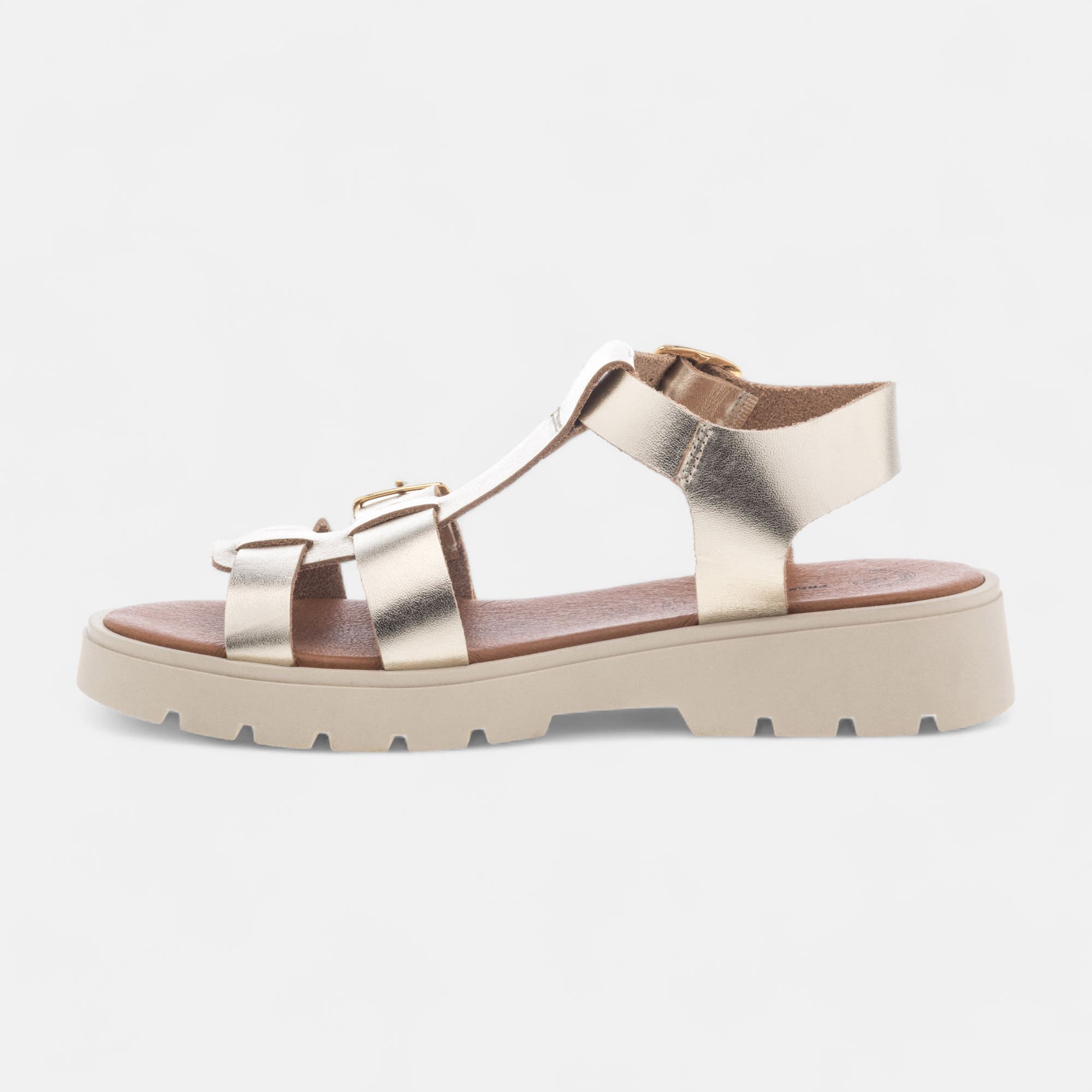 Sandales Femme en cuir or