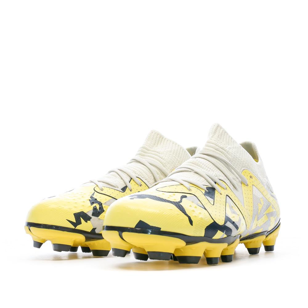 Puma Chaussures de foot Gris/Jaune Enfant Puma Future Match FG