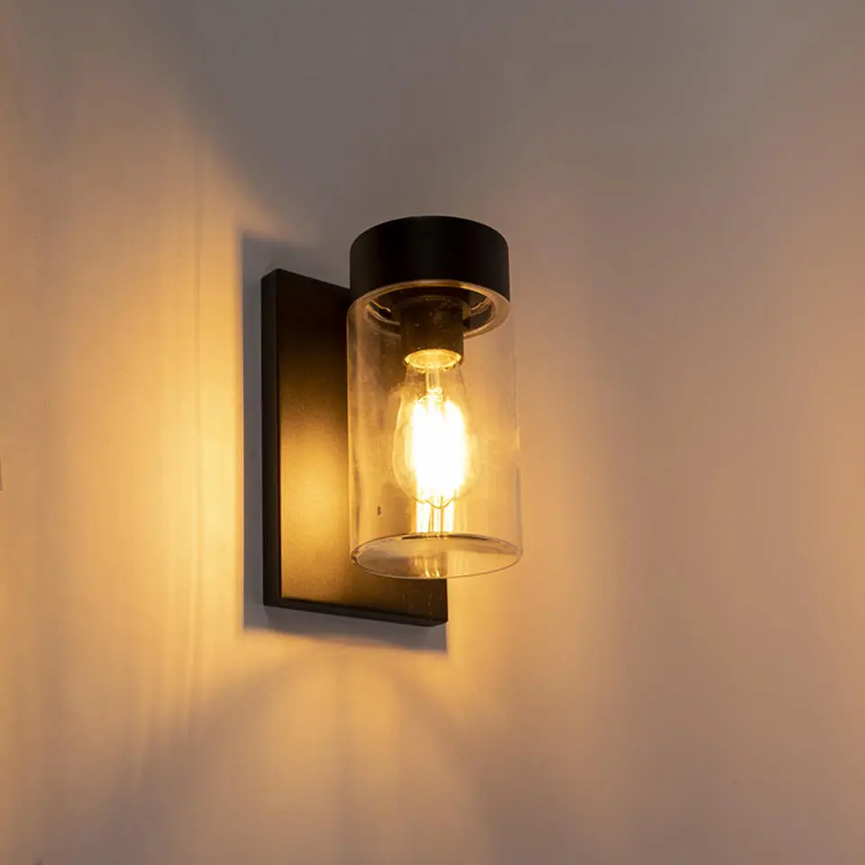 Qazqa wandlampen buiten jarra zwart e27