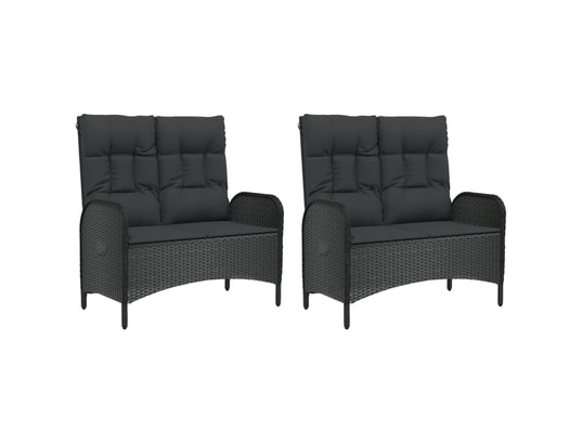 LES TENDANCES - Ensemble table et chaises de jardin-noir-6 places-491218