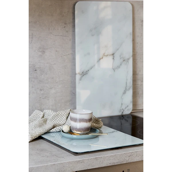 Set 2 couvre-plaques protection motif marbre Wenko by Maximex