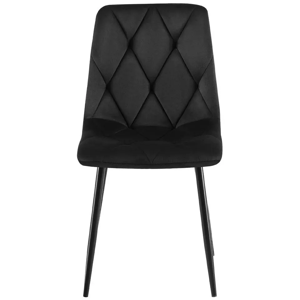 CLP Set van 2 Eetkamerstoel Clairton zwart Frame - Fluweel - zwart