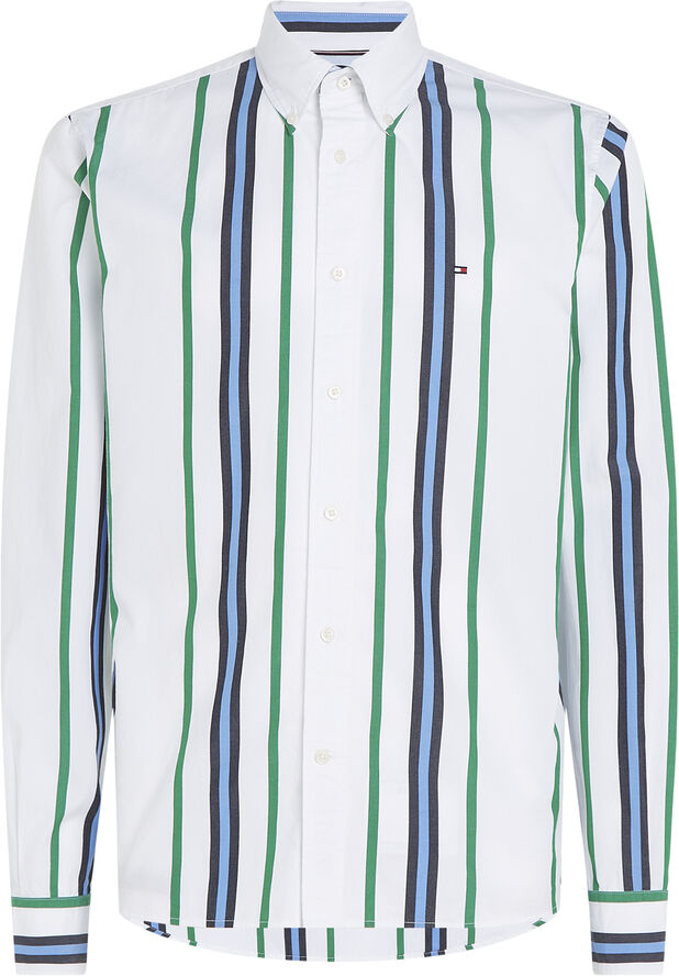 Tommy Hilfiger VERTICAL POLO STRIPE RF SHIRT Olympic green / multi