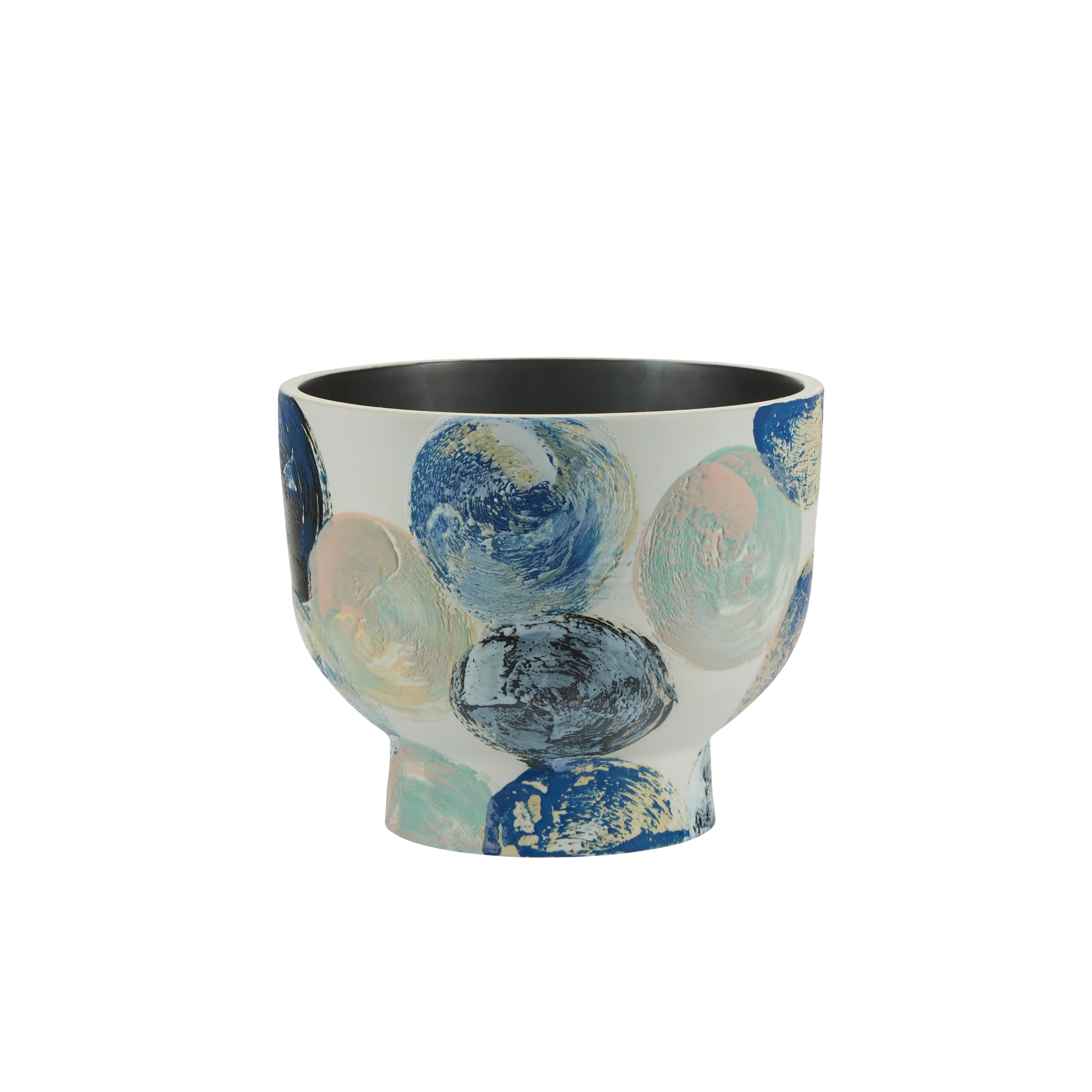 Bahne Interior  Cirkle paint urtepotte, hvid/multi - H16 cm.