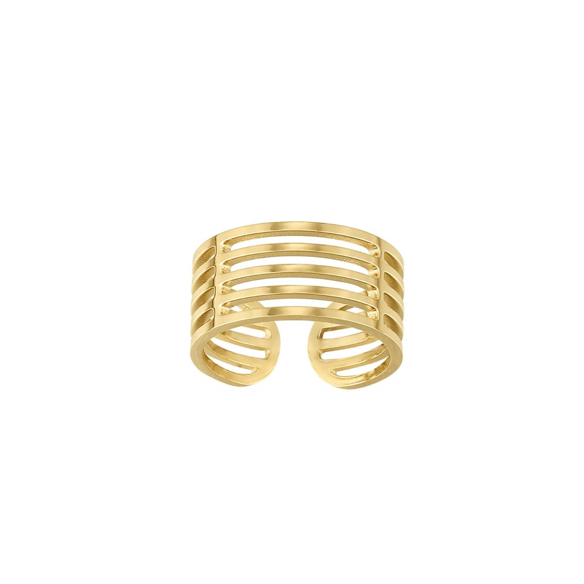 Bague New york acier doré or