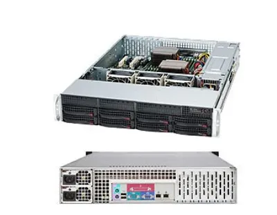 Supermicro SC825 TQC-R802LPB - Rack-monterbar 2U - forstærket forlænger ATX - SATA/SAS - hot-swap 800 Watt - sort