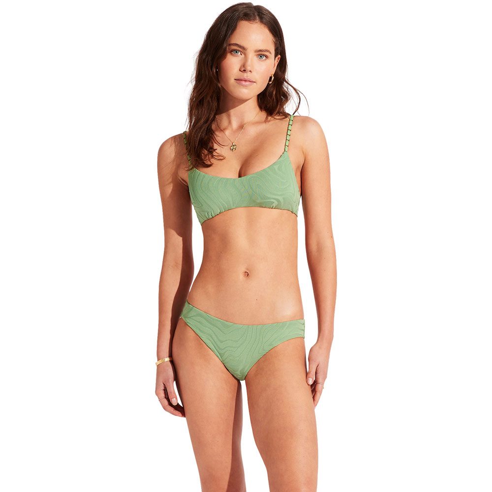 Seafolly SecondWave Hipster Bikinihose Damen palm green