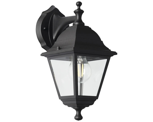 Buitenwandlamp, hangend, 1-lichts, 31x14 cm, zwart