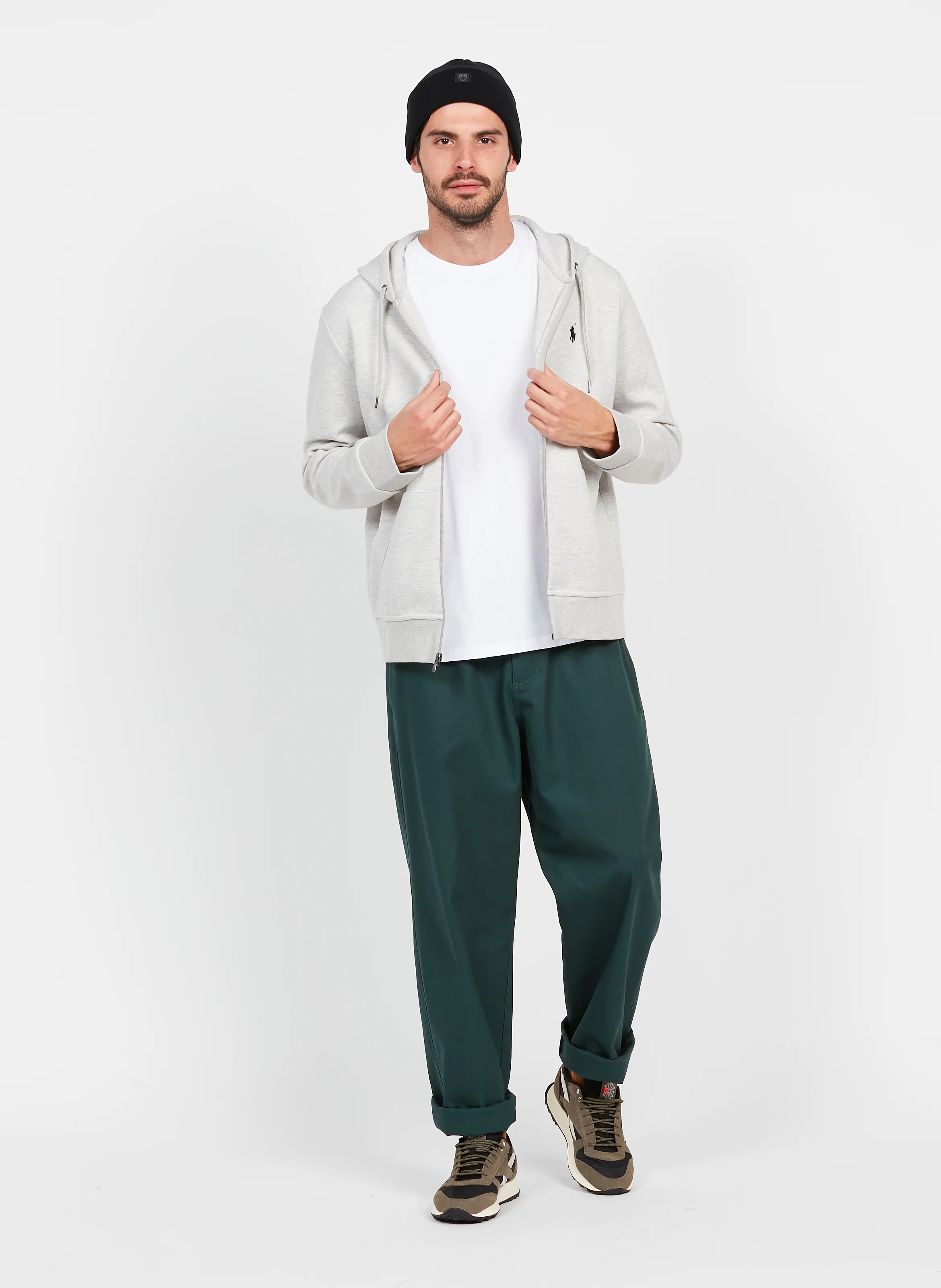 Sweat à capuche en coton mélangé | Gris