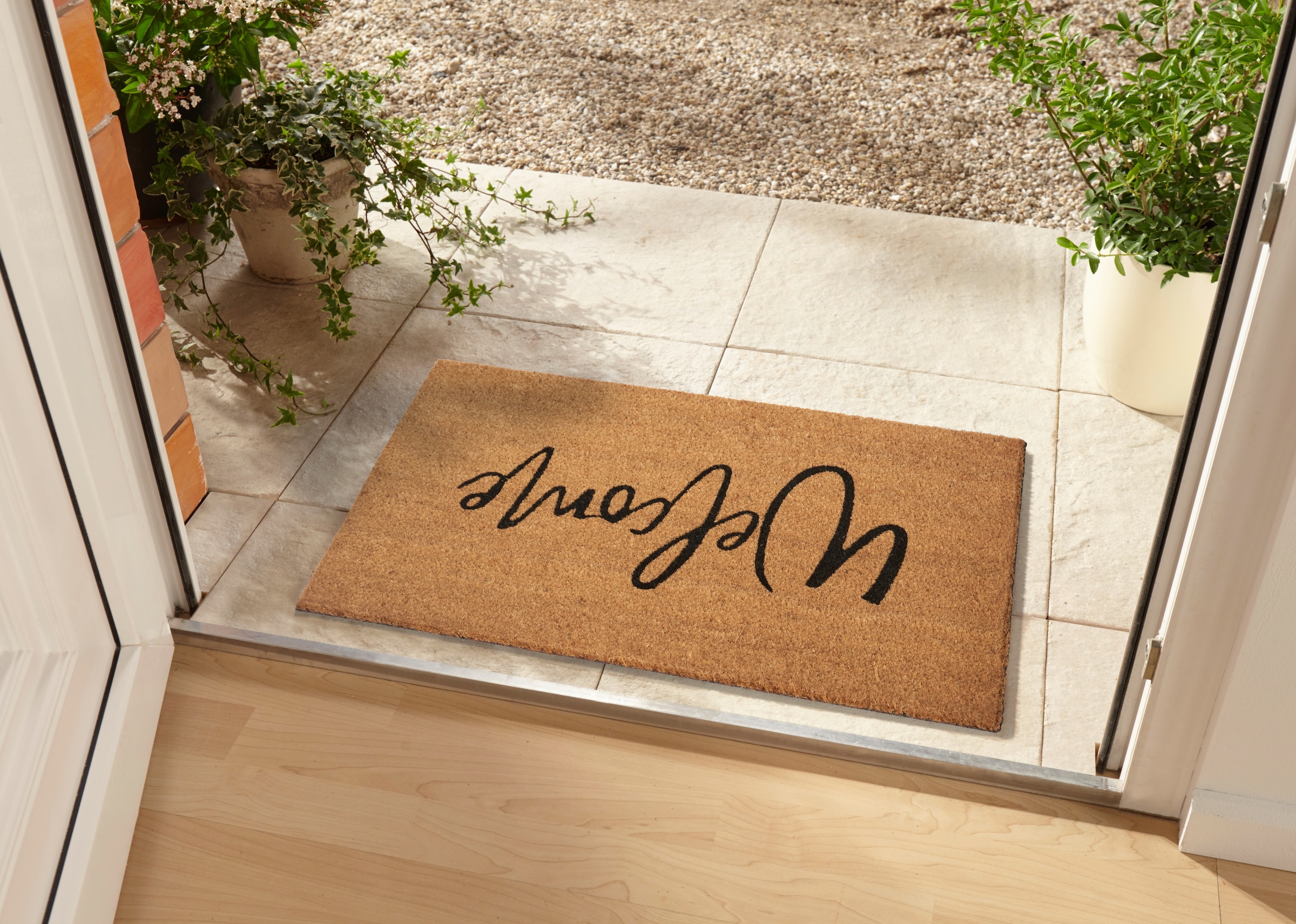 HANSE Home Fussmatte »Welcome, Türmatte« rechteckig 15 mm Höhe Kokos, Schmutzfangmatte, Outdoor, Rutschfest, Innen, Kokosmatte, Flur