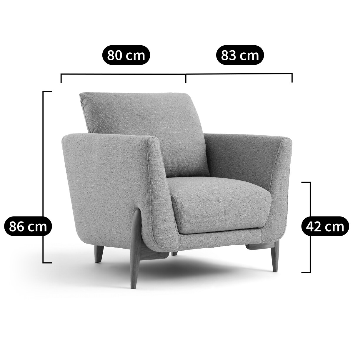 LA REDOUTE INTERIEURS<br>Poltrona com tecido texturizado, Cejjy
