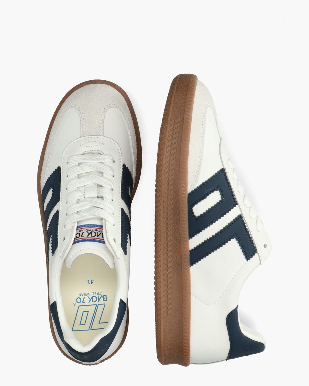 Back 70 Double Cloud V26-02 Wit/Donkerblauw Herensneakers