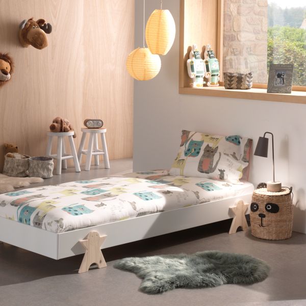 Vipack Modulo Bed 90 x 200 Cm Smiley Grijs