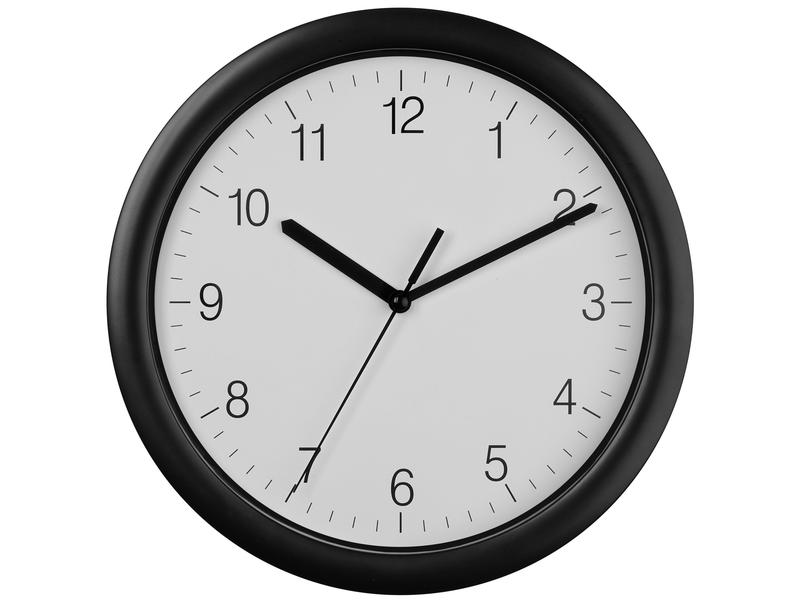 TFA Dostmann Wanduhr mit Sweep Ø 25.4 cm, Schwarz Analoge Wanduhr