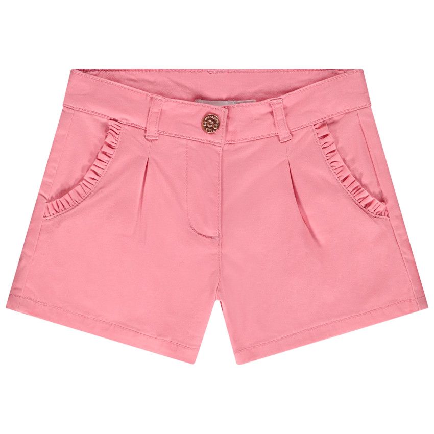 Short en twill avec poches volantées pour fille - Multicolore