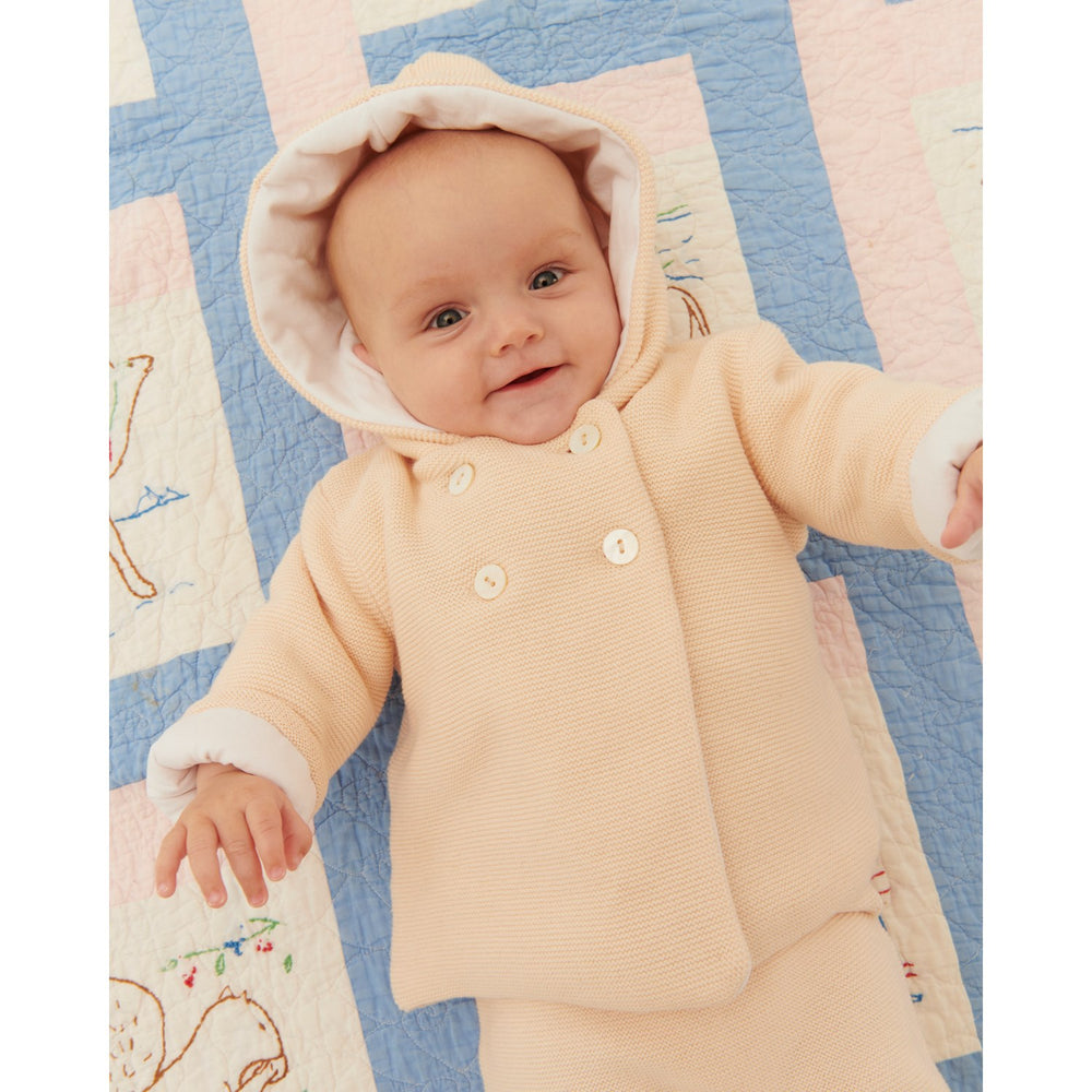 Køb COPENHAGEN COLORS Cream W Beige Bomuld Baby Jakke W. Hætte