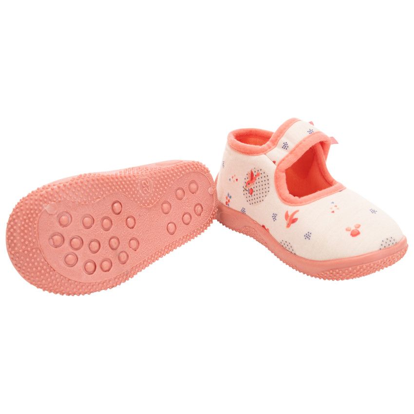 Chaussons babies imprimé fantaisie pour bébé fille - Blanc