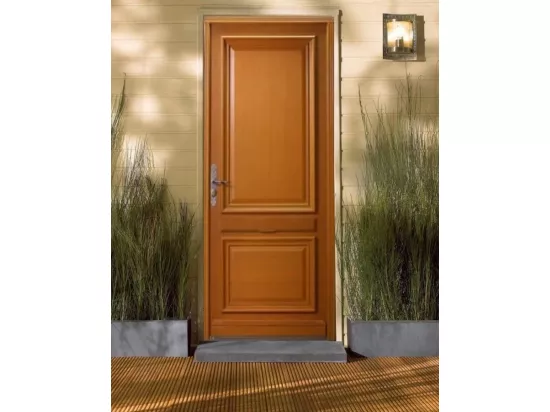 Porte D'Entrée Bois Pleine, Safran, H,215Xl,90 P, Droit Côtes Tableau