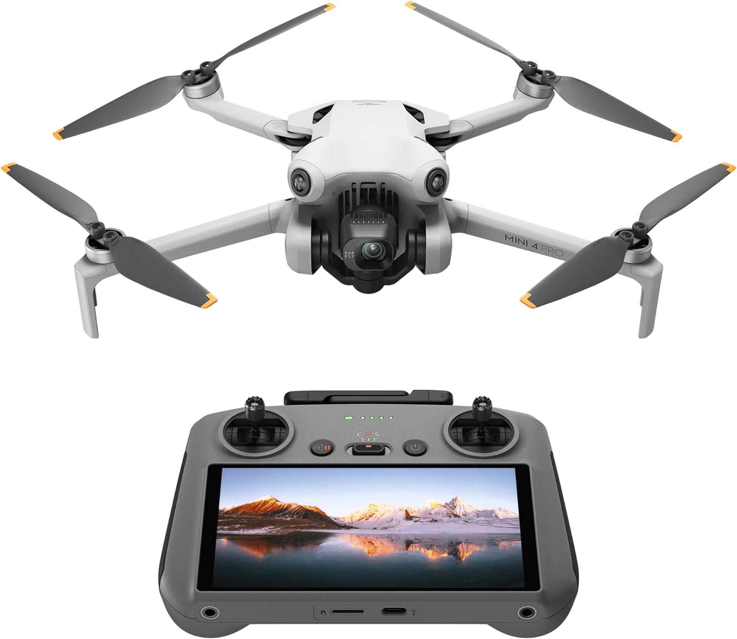 DJI Bundle DJI Mini 4 Pro Fly More avec DJI RC 2 (Radiocommande avec cran), Mini Drone Pliable avec Caméra 4K, Moins de 0,549 lb/249 g, Temps de Vol de 34 min, 2 Batteries Supplémentaires, C0