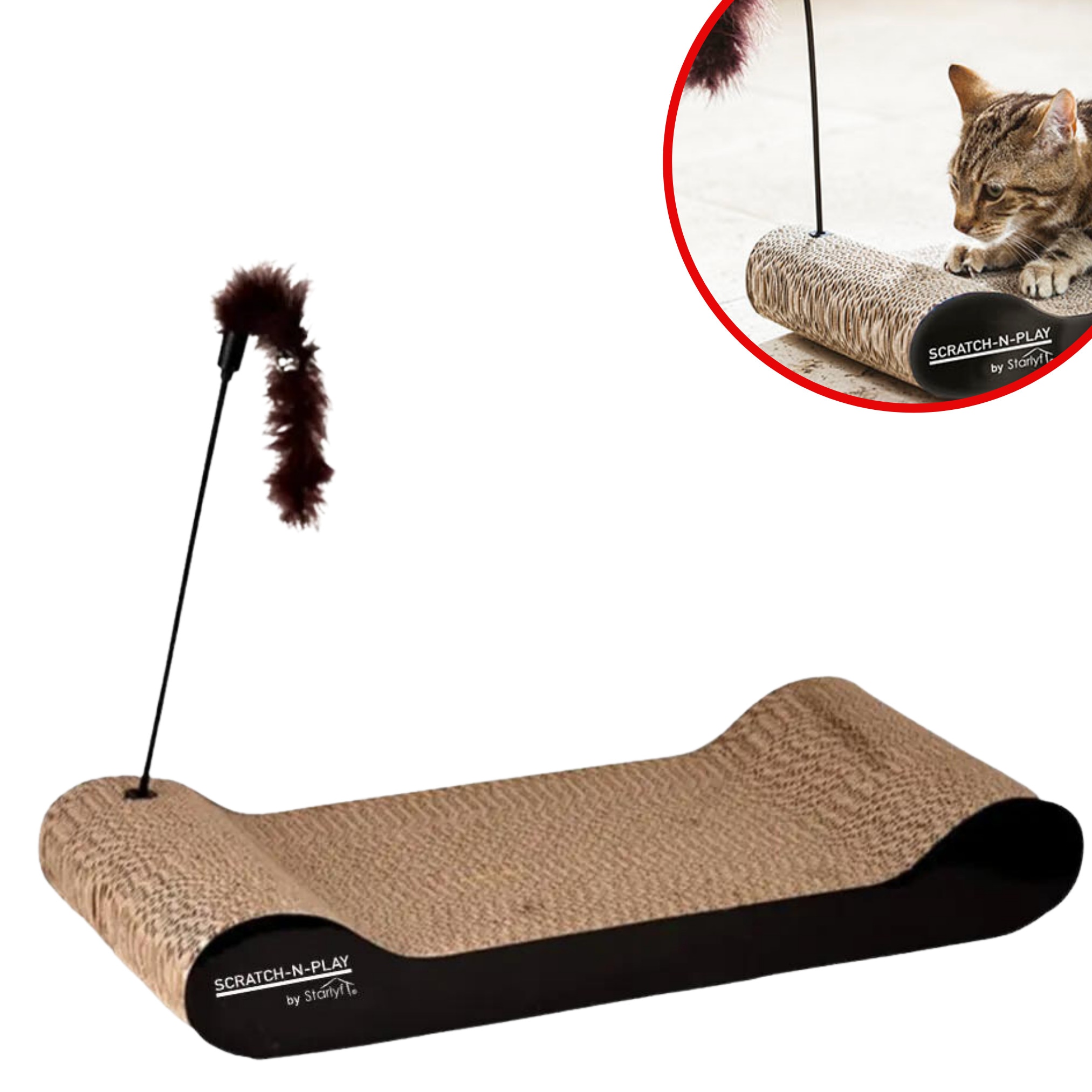 Best Direct® Katzen Kratzpappe - Kratzmatte, Pappe, Katze Scratch N Play