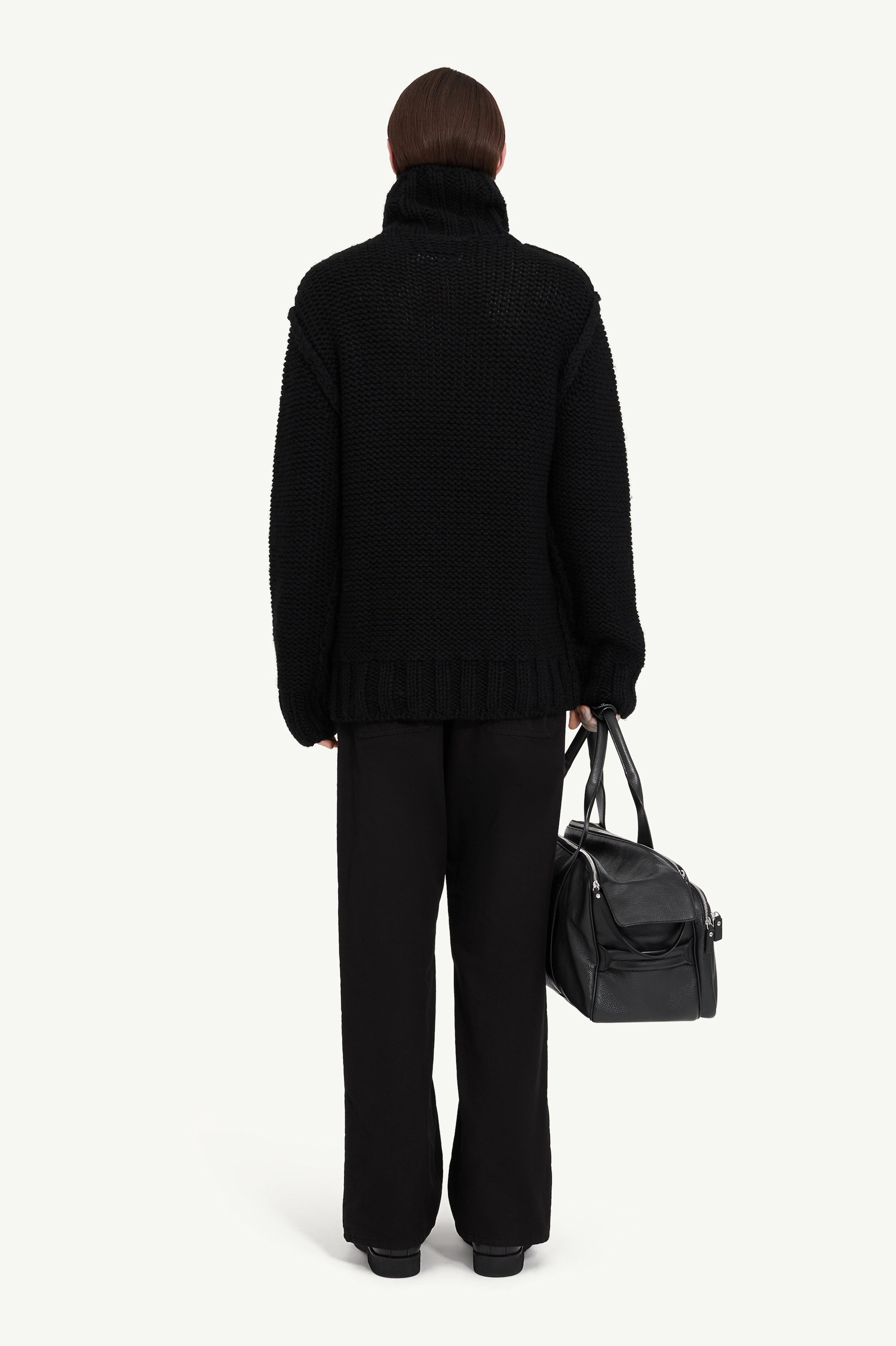 Pull à col roulé en laine vierge pour homme | MM6 Noir
