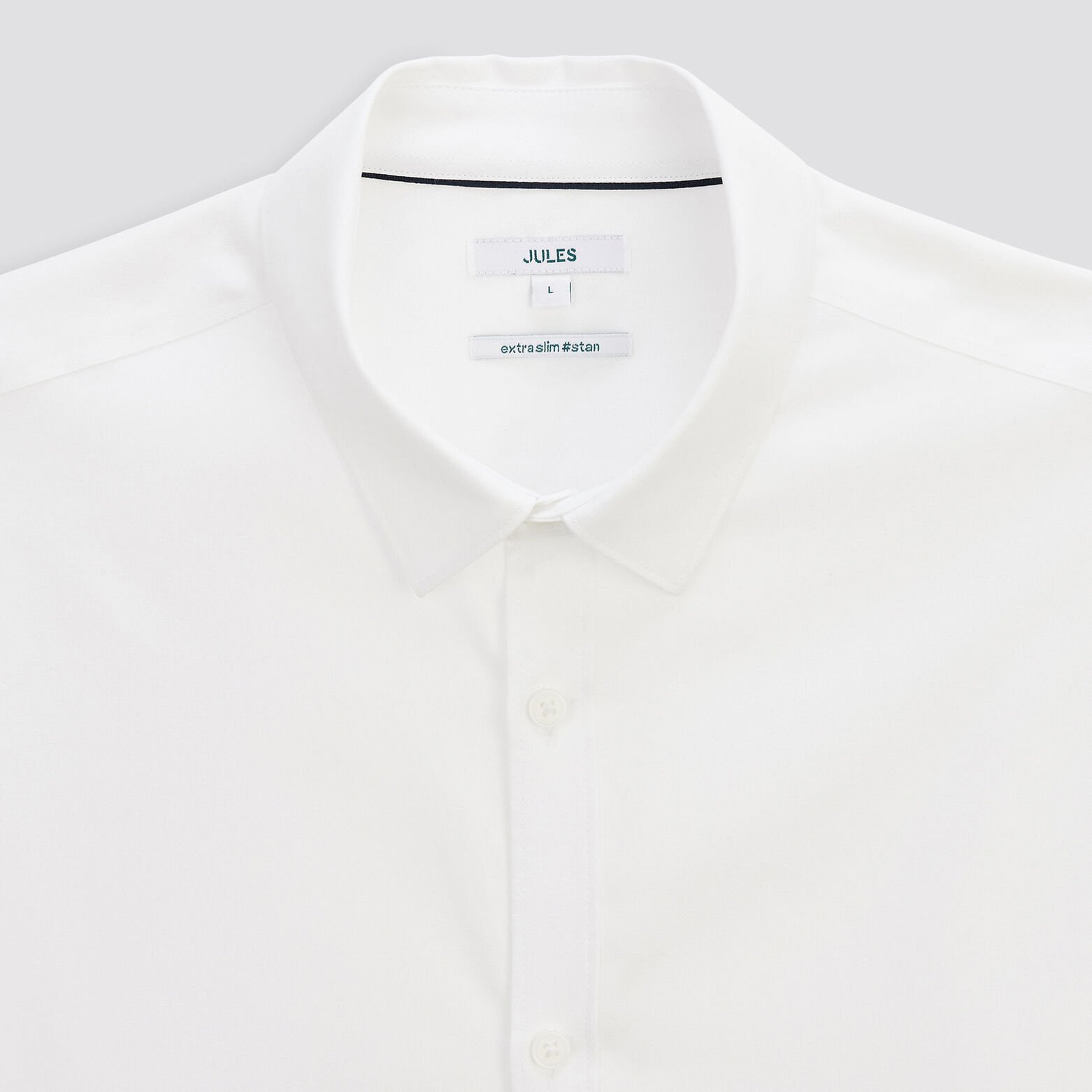 Chemise extra-slim repassage facile unie coton Blanc