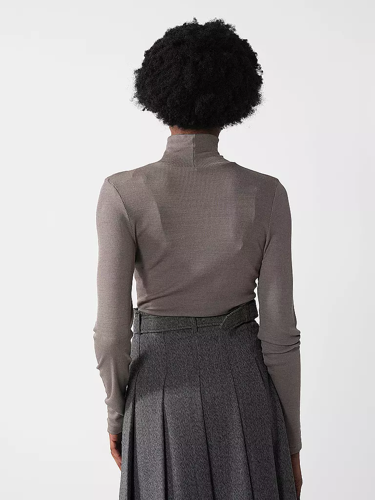 MEY Langarmshirt WOOL LOVE deep taupe hellbraun