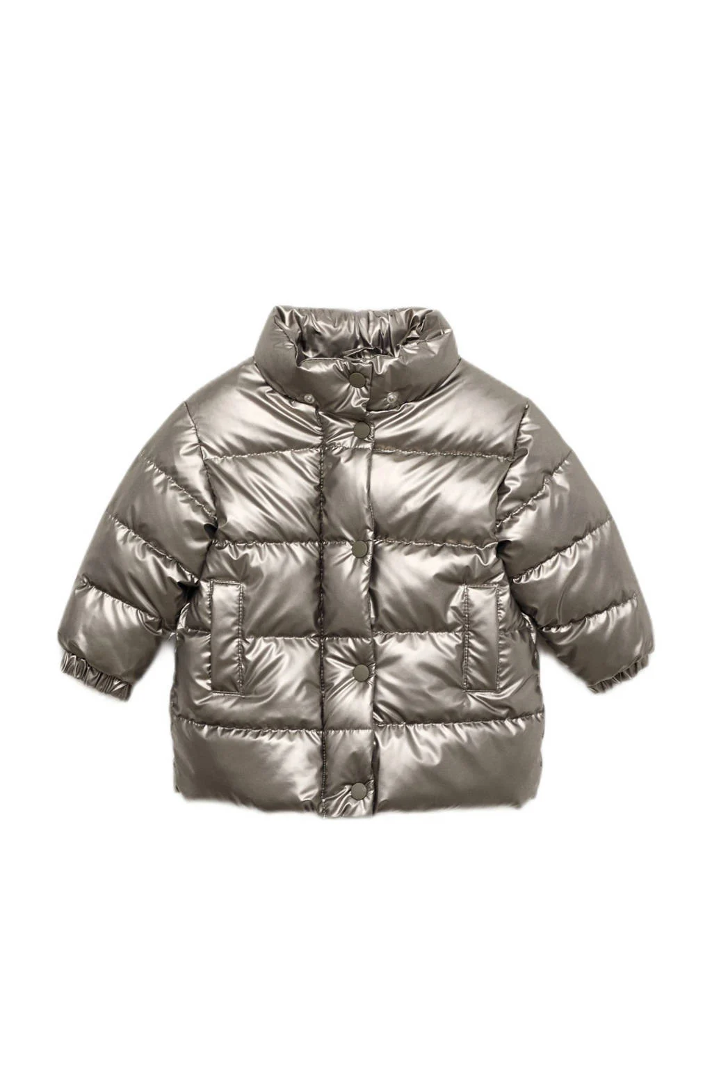 Mango Kids gewatteerde jas zilver
