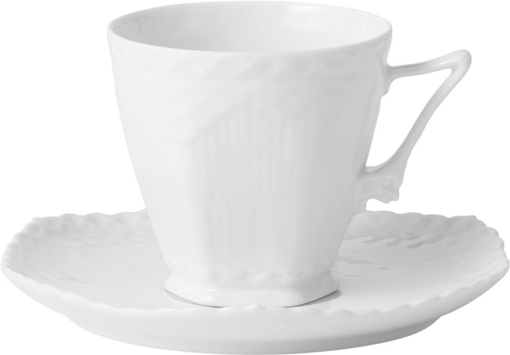 Royal Copenhagen Hvid Helblonde kop med underkop 14 cl Hvid