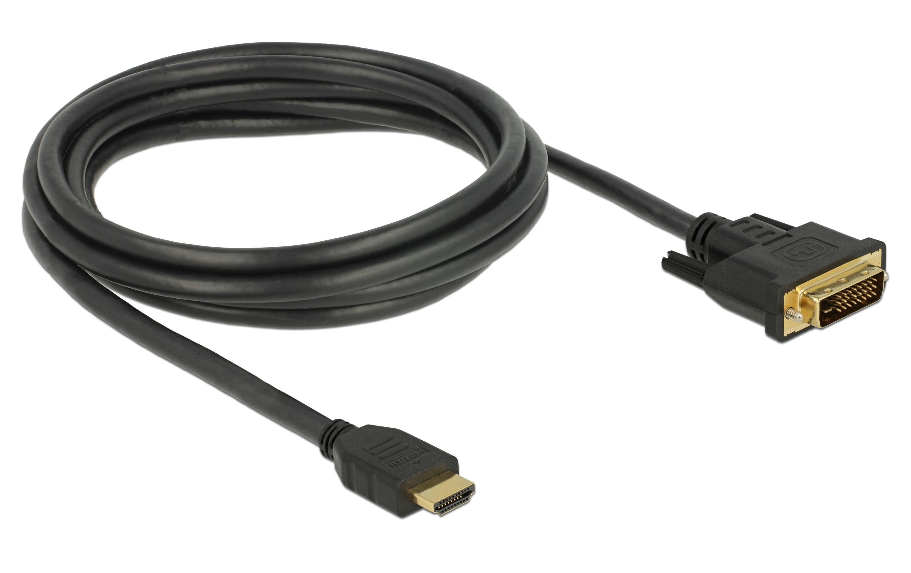 Kabel HDMI – DVI, 2 m, bidirektionalDelock HDMI zu DVI 24+1 Kabel bidirektional 2 m