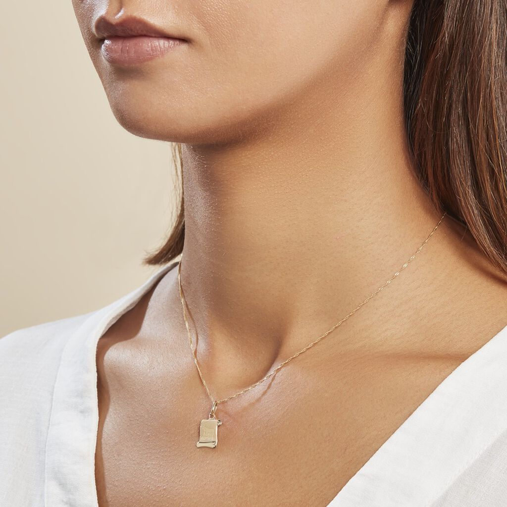 Pendentif Lamie Zodiaque Parchemin Or Jaune