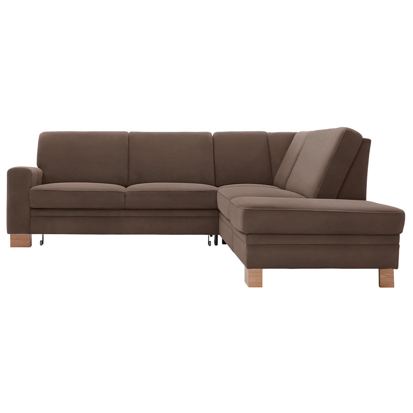polsterpower Ecksofa - Saddle nougat - Basismodell - Ottomane rechts