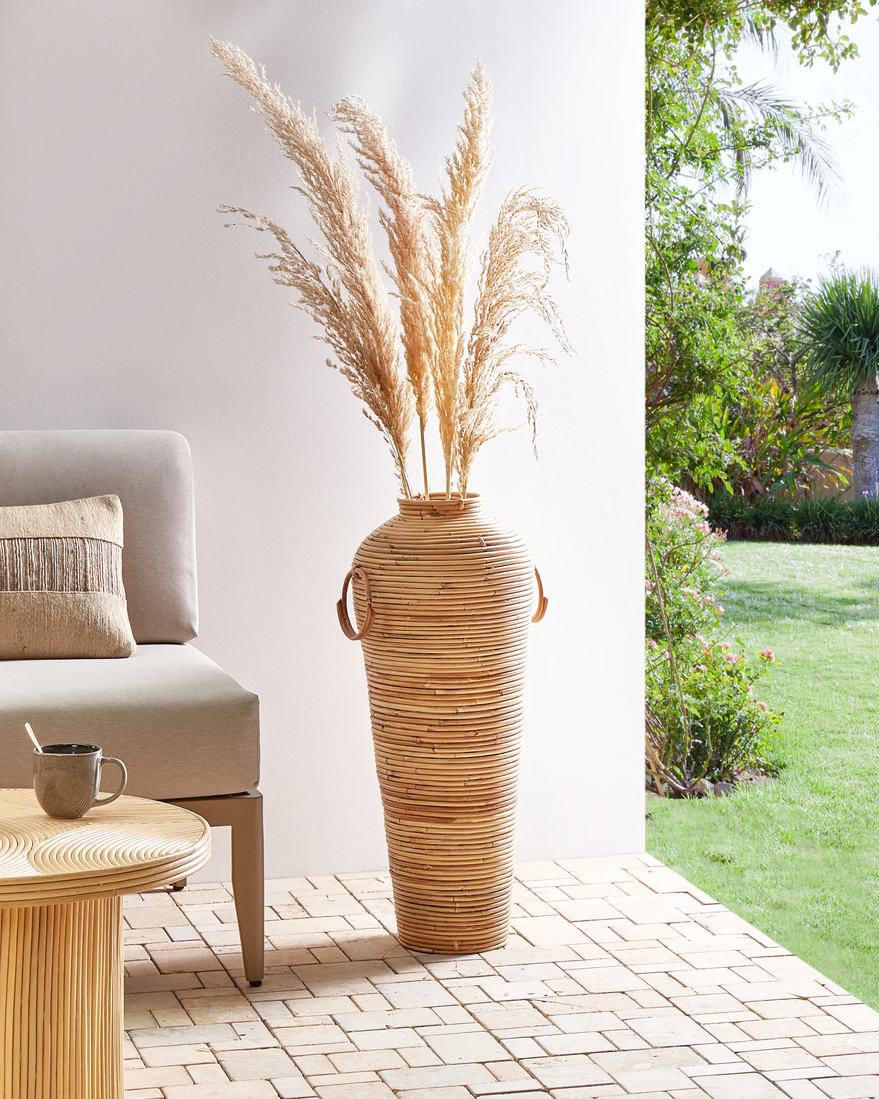 Decoratieve vaas ELATIA Rotan 70 cm Natuurlijk