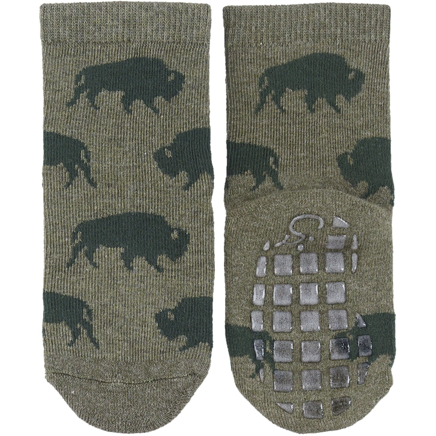 Sterntaler ABS-Söckchen Bison + Eisbär, 2er-Pack grün mel.
