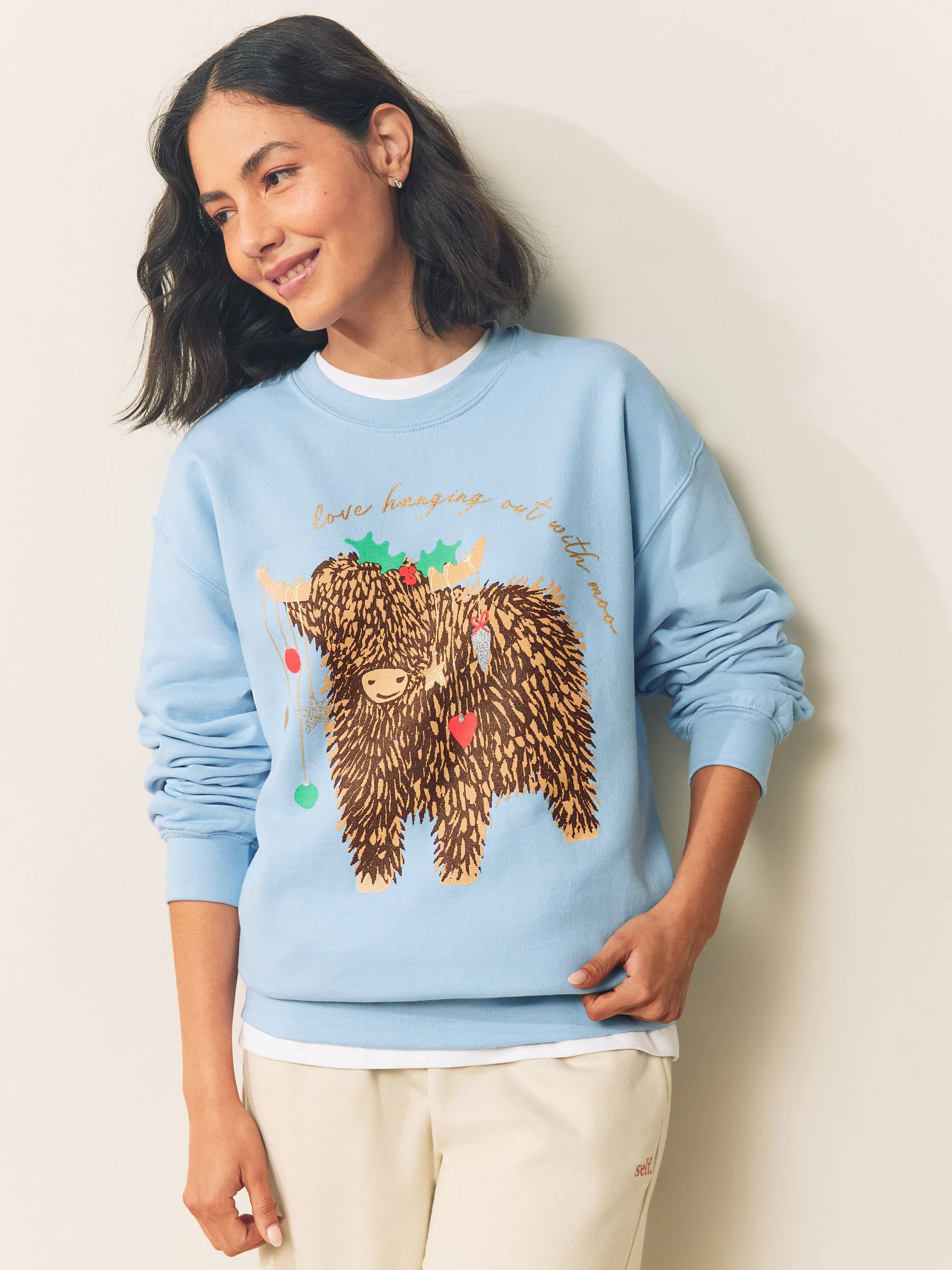 Blauw Hamish - Kerstsweater
