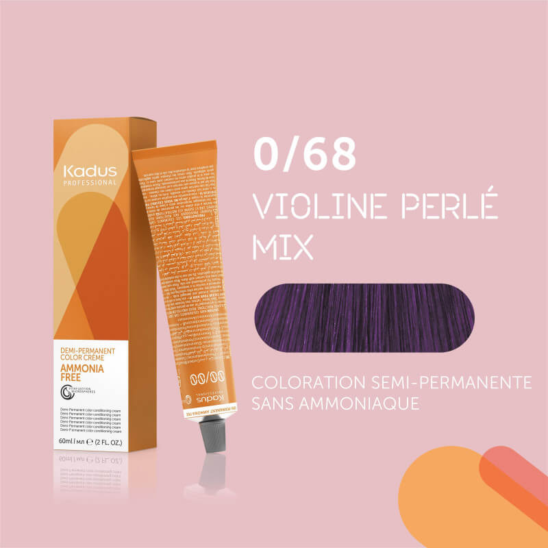 Coloration semi-permanente sans ammoniaque 0/68 violine perlé mix Kadus 60ML