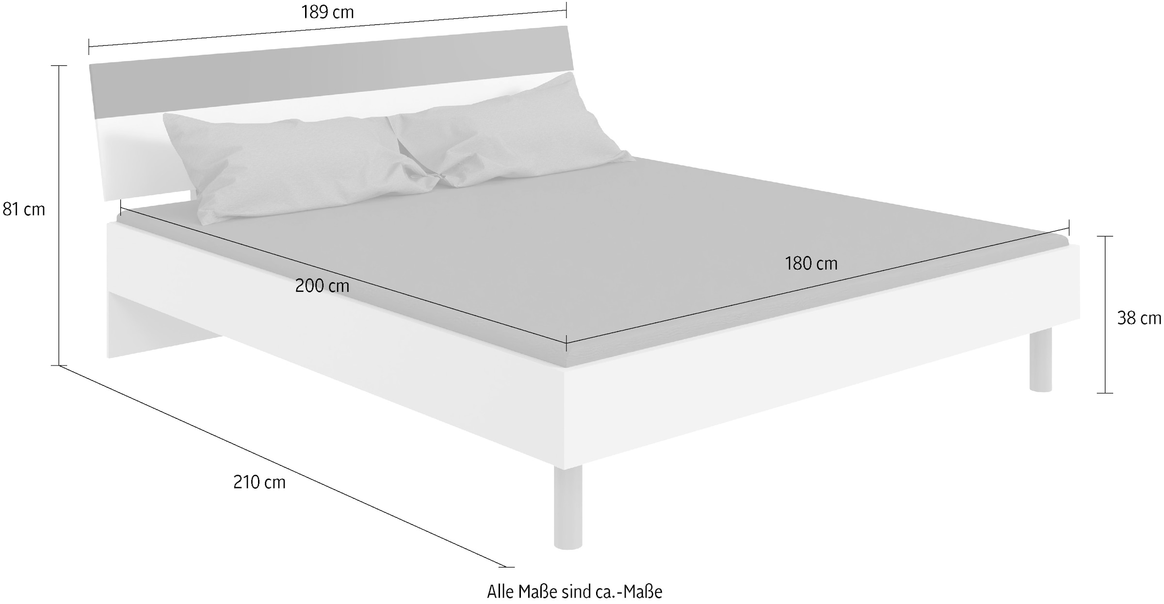 Wimex Futonbett »Budapest« Inklusive zweifarbiges Kopfteil, Liegefläche 180x200cm