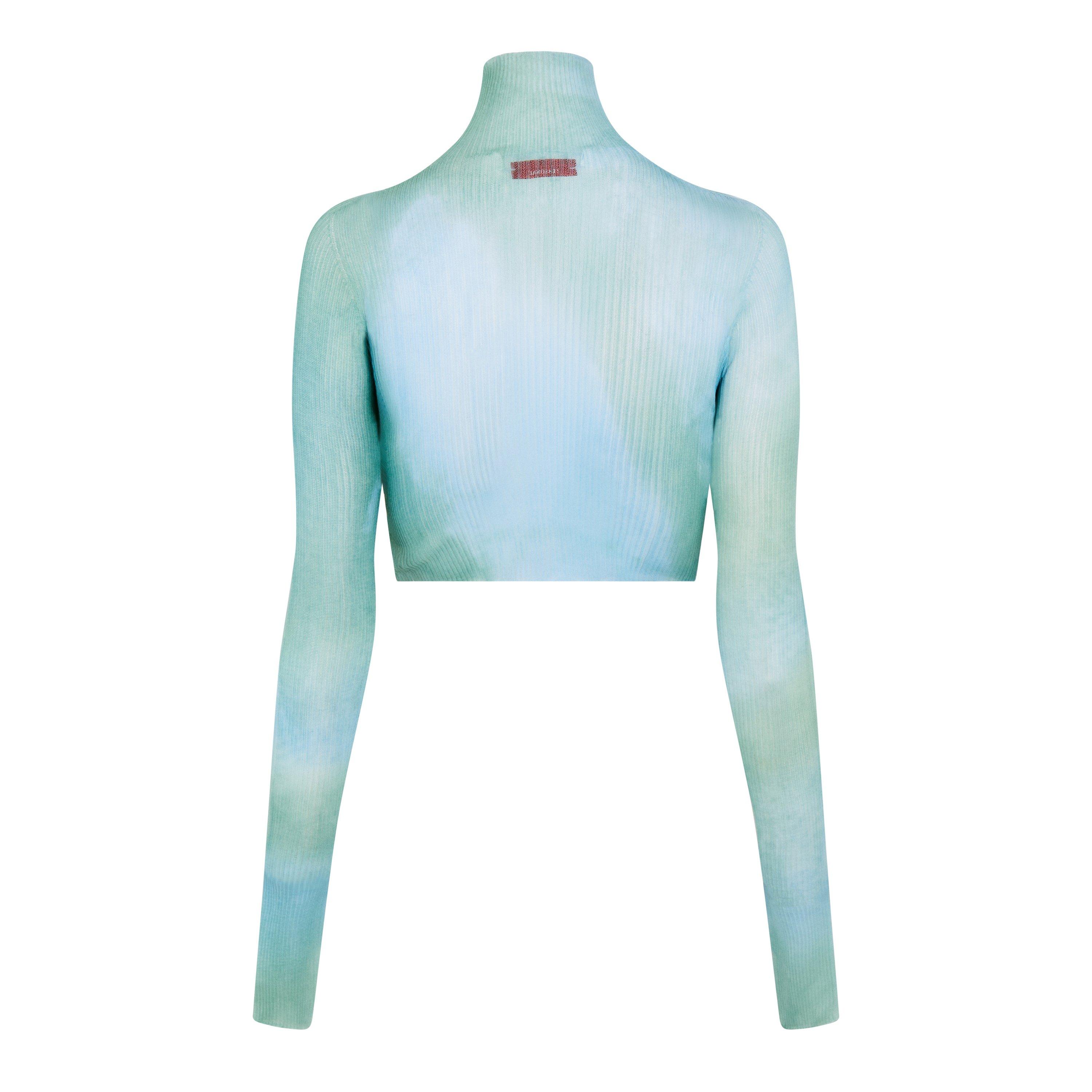 Off White Tie Dye Long Sleeve Turtle Neck T Shirt