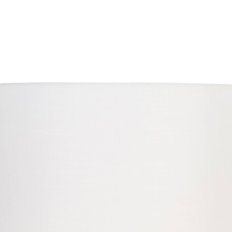 QAZQA - Moderne design vloerlamp | Staande lamp | Vloerlamp | Lamp | Lamp, zwart met witte linnen kap - Rich | Woonkamer | Slaapkamer - Linnen cilinder - LED-compatibel E27