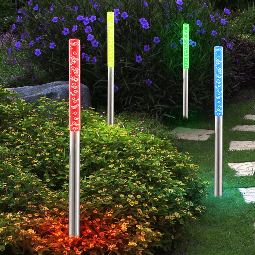 4er Set LED Solarleuchten für den Außenbereich mit Farbwechsler