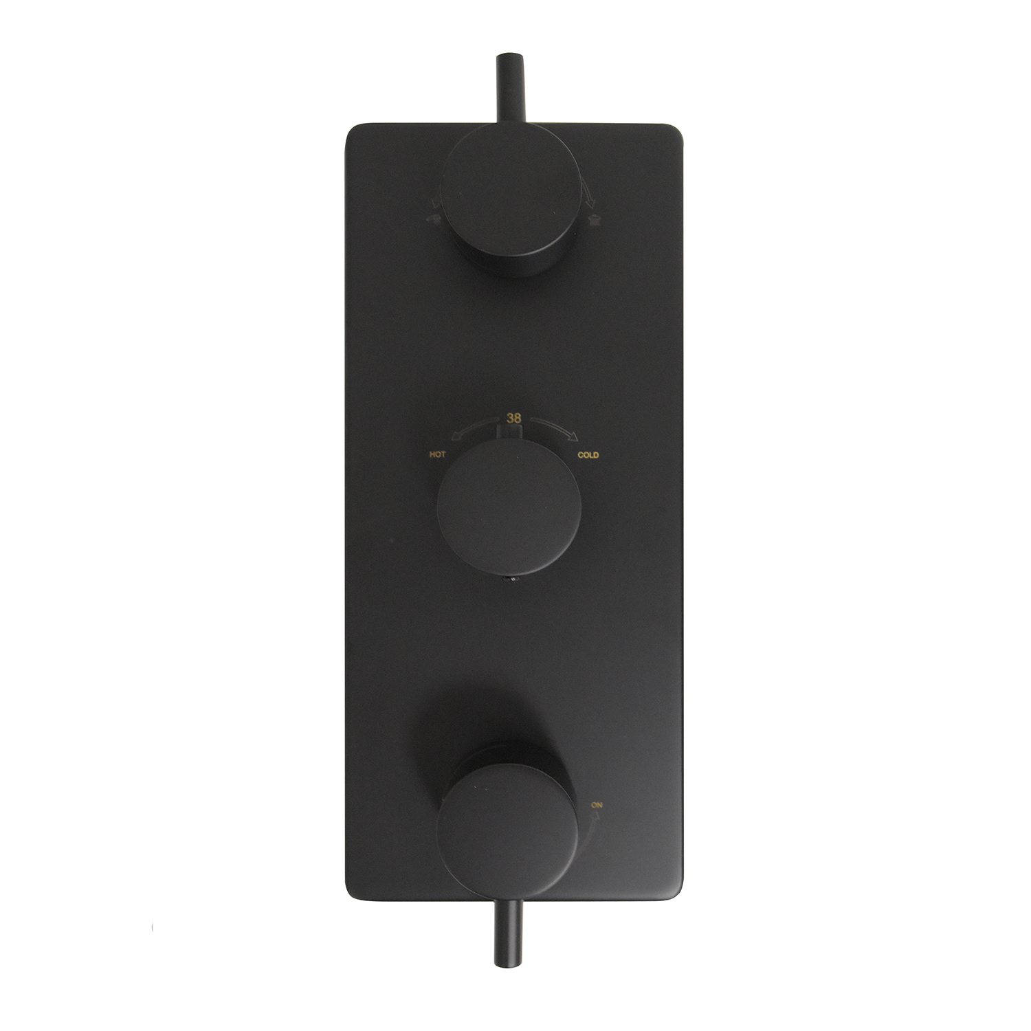 Mueller Round Black inbouw thermostaat 3-wegs mat zwart