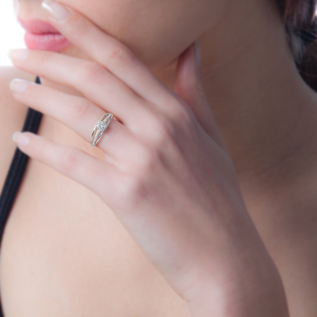 Bague Nevae Or Blanc Oxyde De Zirconium