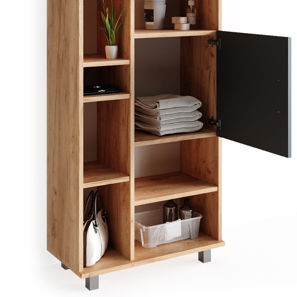 VICCO Badmöbel Set ILIAS Eiche Anthrazit Spiegel Kommode Unterschrank Badschrank