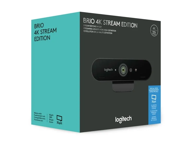 Logitech® | BRIO STREAM - Live streaming-kamera - farve - 4096 x 2160 - 1080p, 4K - lyd - USB