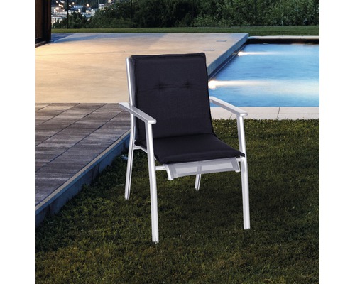 Kussen voor lage rugleuning, 98 x 46 cm, katoenmixstof, antracietzwart
