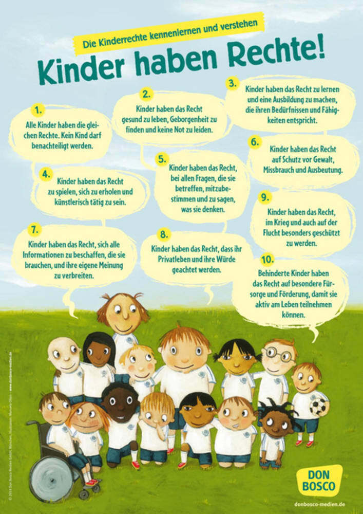 Poster für die Öffentlichkeitsarbeit in Kitas und Grundschulen - Wir haben Rechte! (Poster)