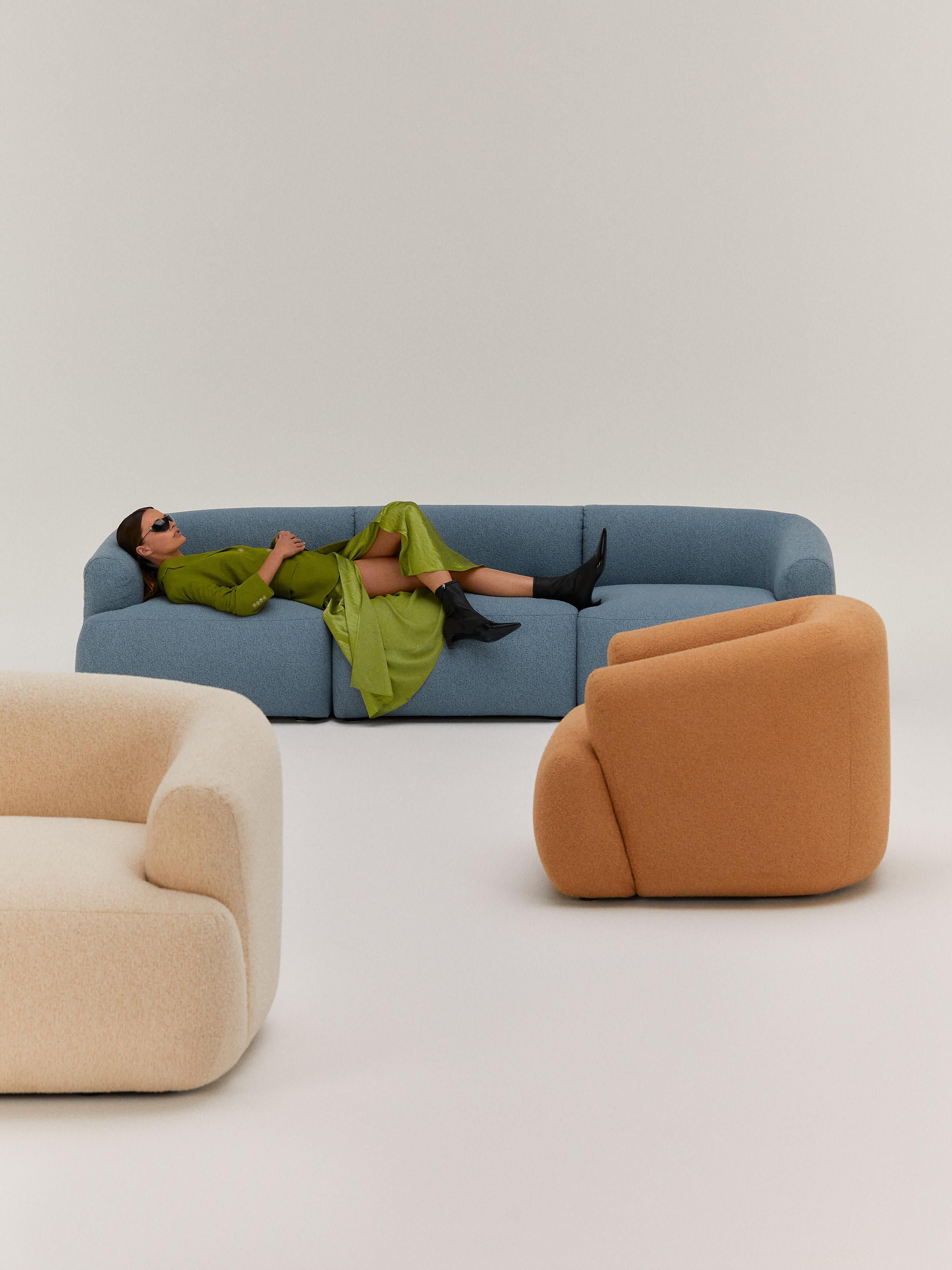 Modulaire bouclé bank Sofia (3-zits)