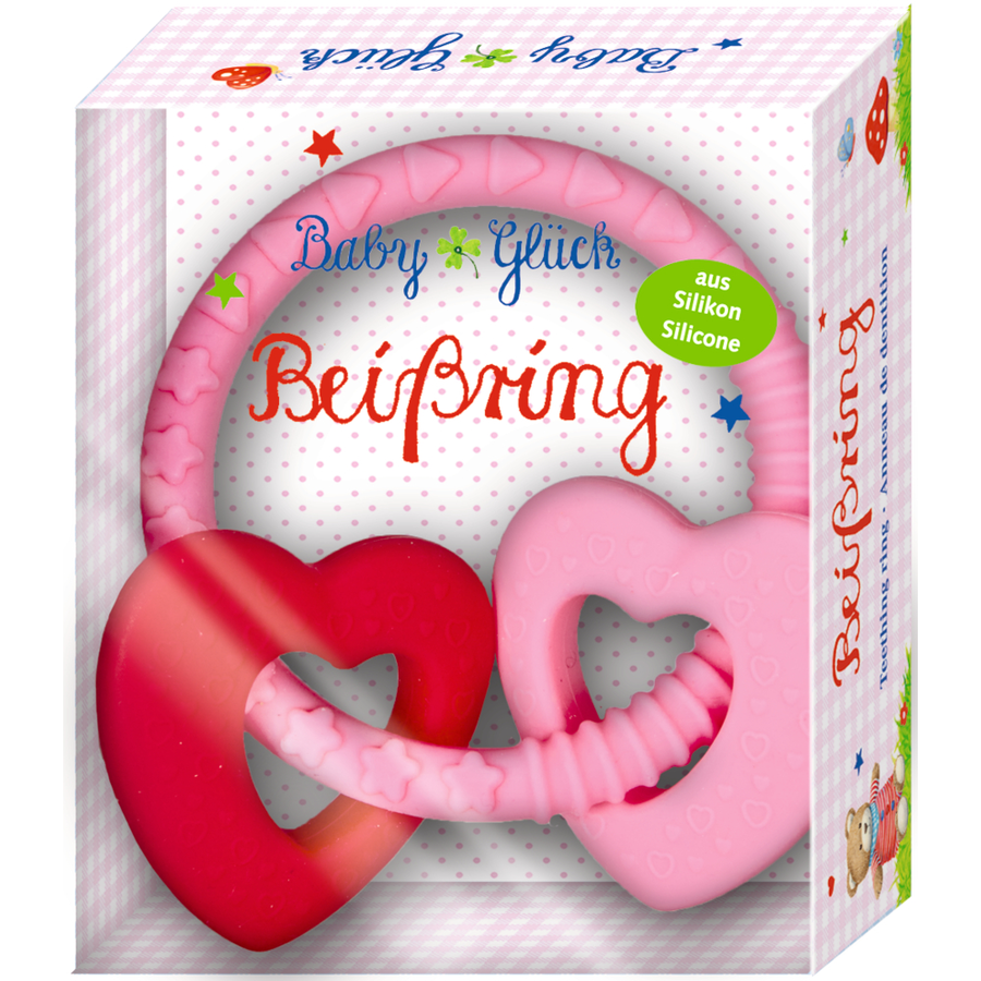 Coppenrath Beißring mit zwei Herzen rosa BabyGlück